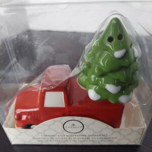 Cypress Salt And Pepper Shakers Christmas Tree And Truck Ceramic Stackable X-Mas
